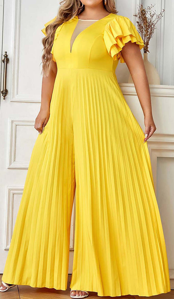 PLUNGE PLATED MAXI DRESS DRESS OH CICI 