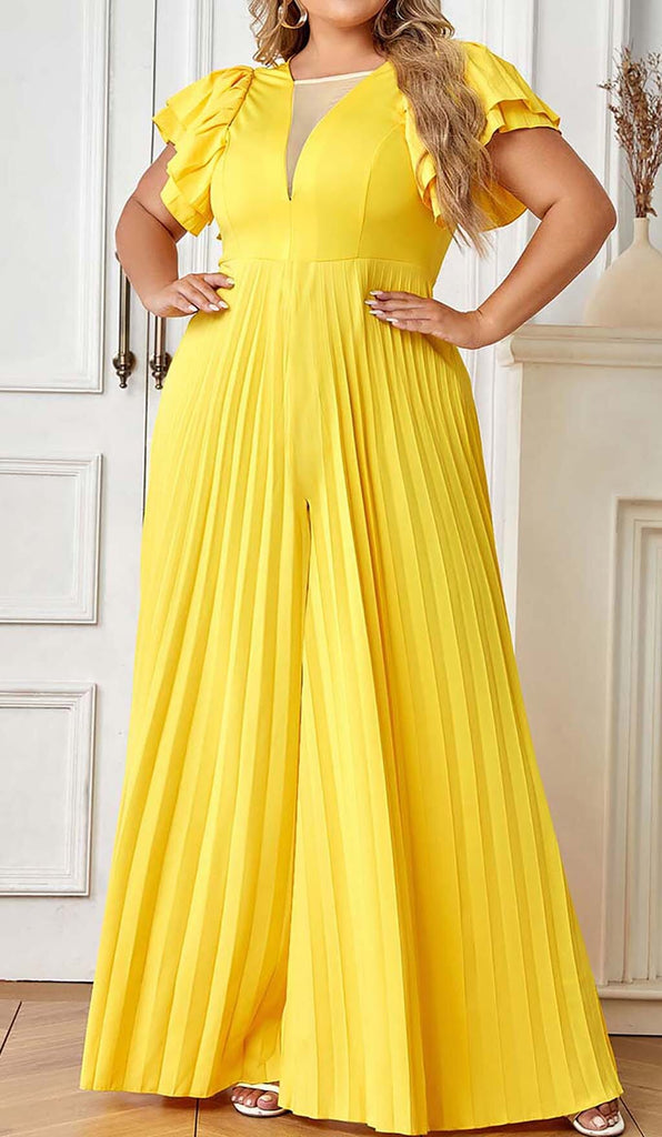 PLUNGE PLATED MAXI DRESS DRESS OH CICI 