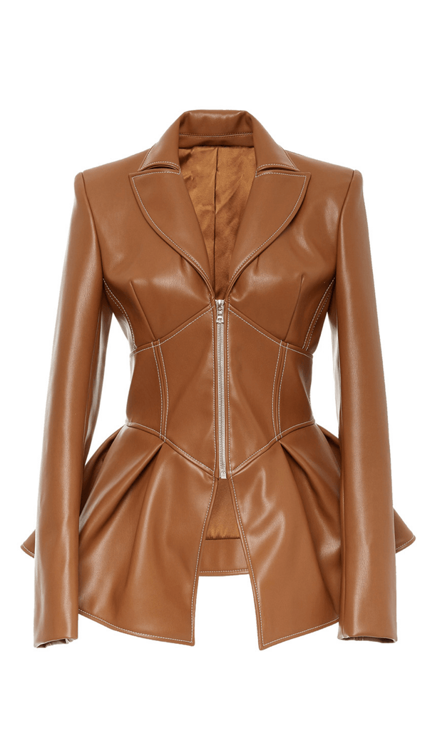 PU JACKET LEATHER COAT-Blazer-Oh CICI SHOP