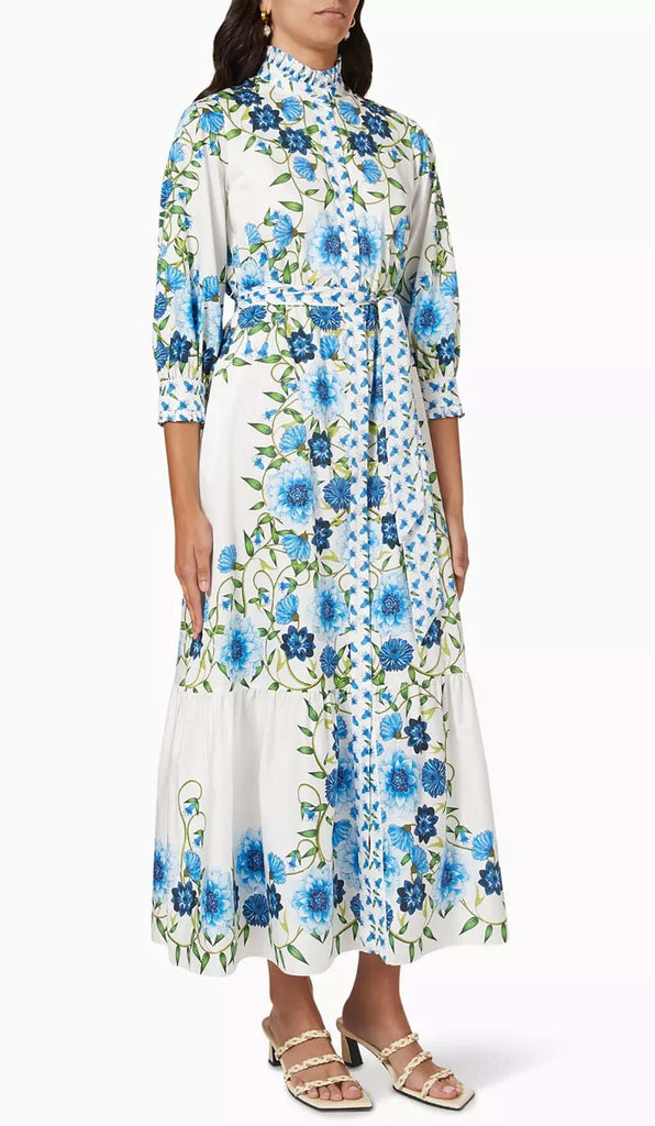 RETRO-INSPIRED TIERED MAXI DRESS IN BLUE DRESS OH CICI 
