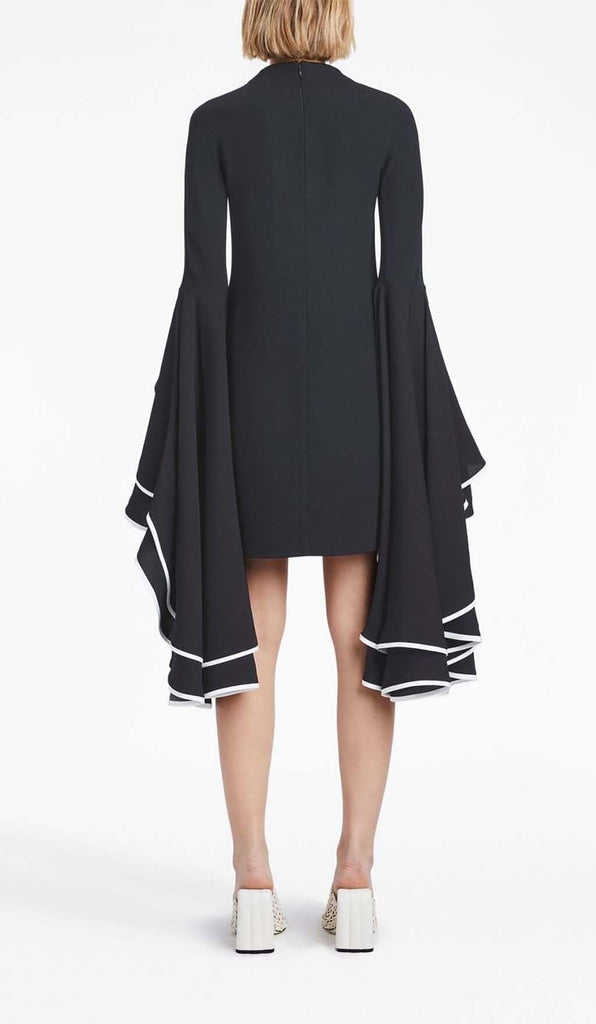 RUFFLED SLEEVE MINI DRESS IN BLACK DRESS oh cici 