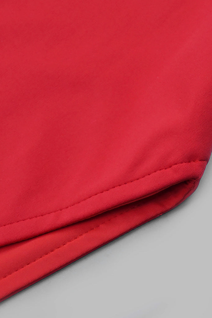 Red O Neck One Shoulder Sleeveless High Split Maxi Dress-Dresses-Oh CICI SHOP