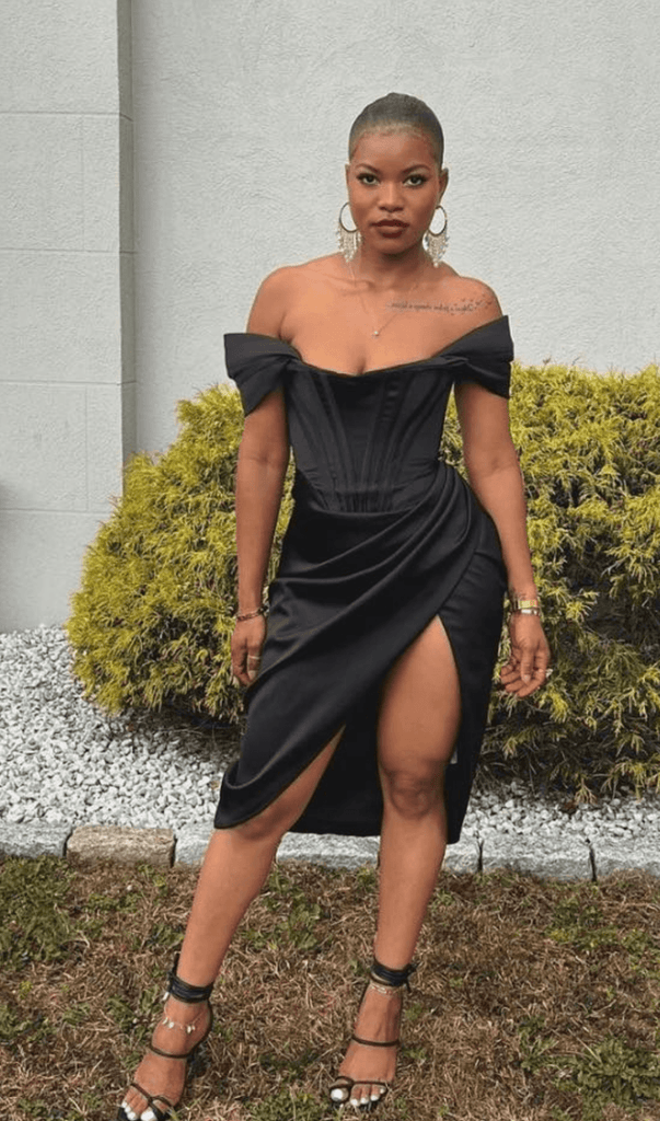 SATIN OFF SHOULDER MIDI DRESS IN BLACK-Dresses-Oh CICI SHOP