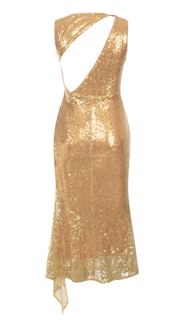 SEQUIN BODYCON MIDI DRESS IN GOLD DRESS OH CICI 