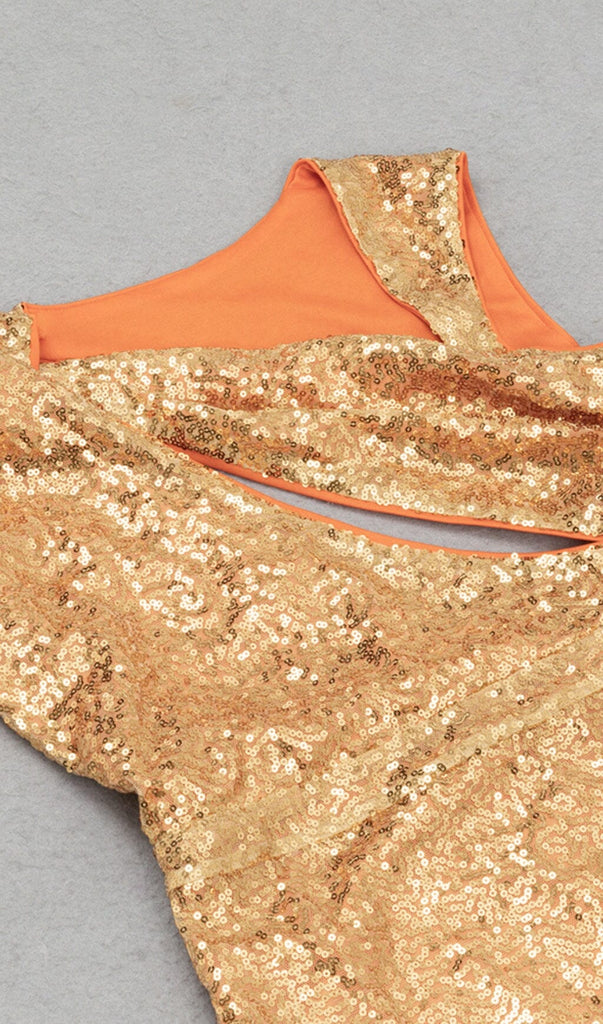 SEQUIN BODYCON MIDI DRESS IN GOLD DRESS OH CICI 