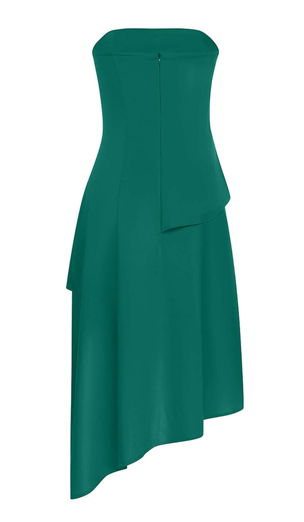 SLEEVELESS BANDEAU HIGH-LOW DRESS IN GREEN DRESS OH CICI 