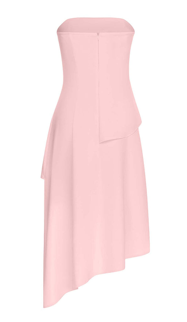 SLEEVELESS BANDEAU HIGH-LOW DRESS IN PINK DRESS OH CICI 