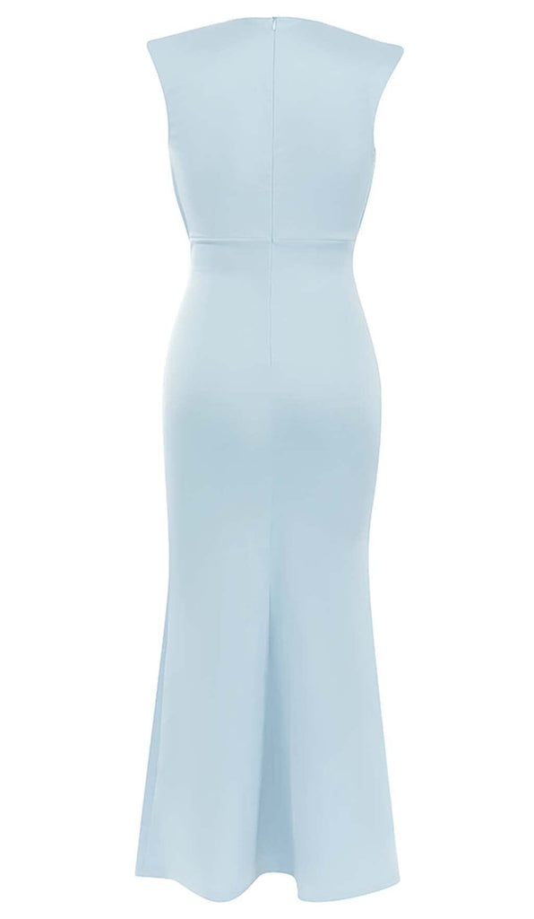 SLEEVELESS THIGH SLIT DRESS IN LIGHT BLUE DRESS oh cici 