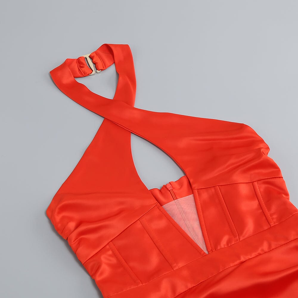 SLEEVELESS THIGH SLIT MAXI DRESS IN RED Bandage Dresses styleofcb 