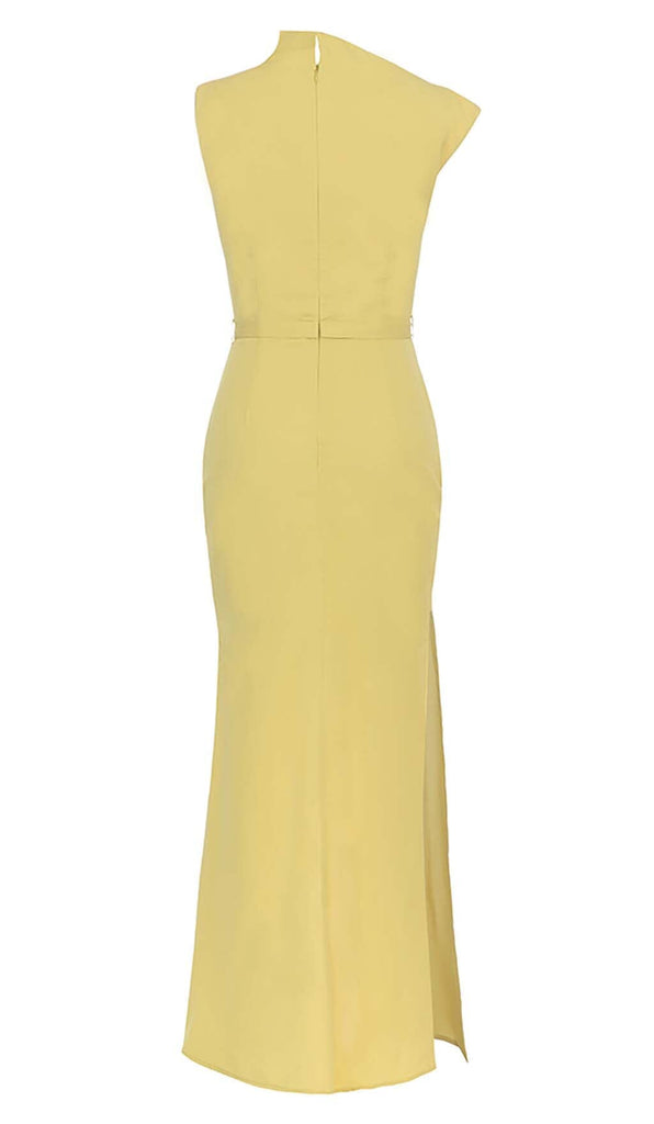 SOLID ASYMMETRICAL HIGH LOW DRESS IN YELLOW DRESS OH CICI 