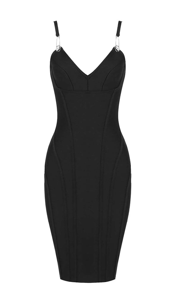 STRAPPY BANDAGE MIDI DRESS IN BLACK DRESS oh cici 