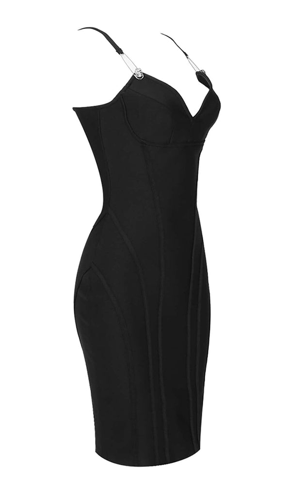 STRAPPY BANDAGE MIDI DRESS IN BLACK DRESS oh cici 