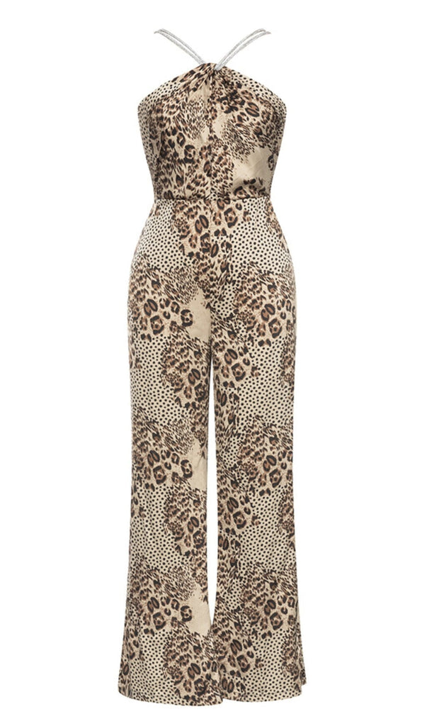 STRAPPY LEOPARD PRINT JUMPSUIT IN BROWN DRESS oh cici 