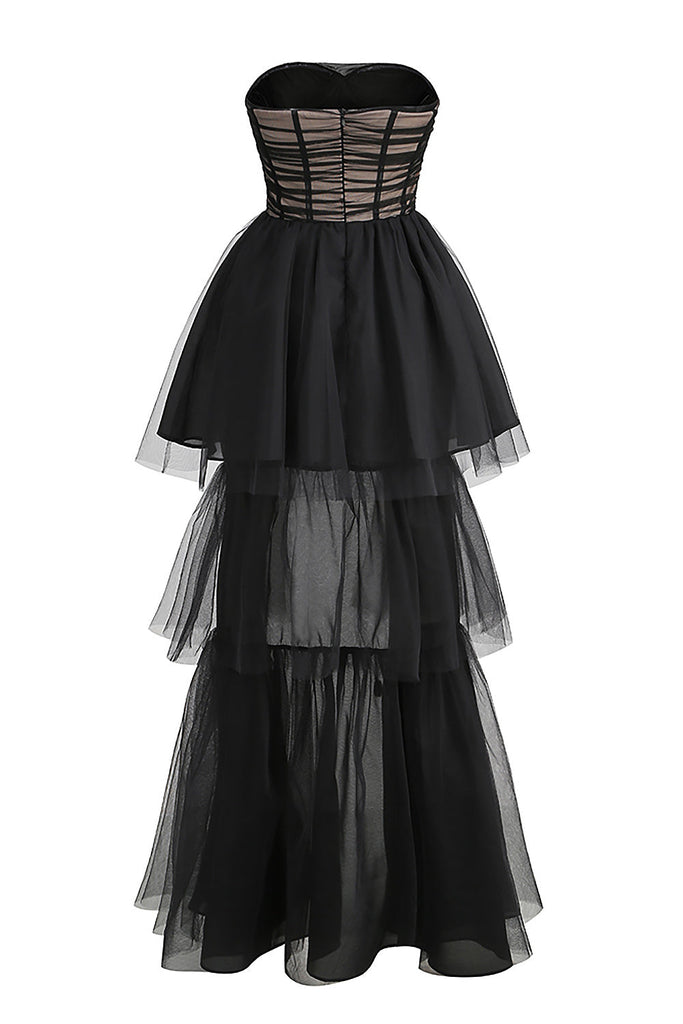 STRAPLESS CORSET TOP TULLE DRESS PAULA GOWN-Dresses-Oh CICI SHOP