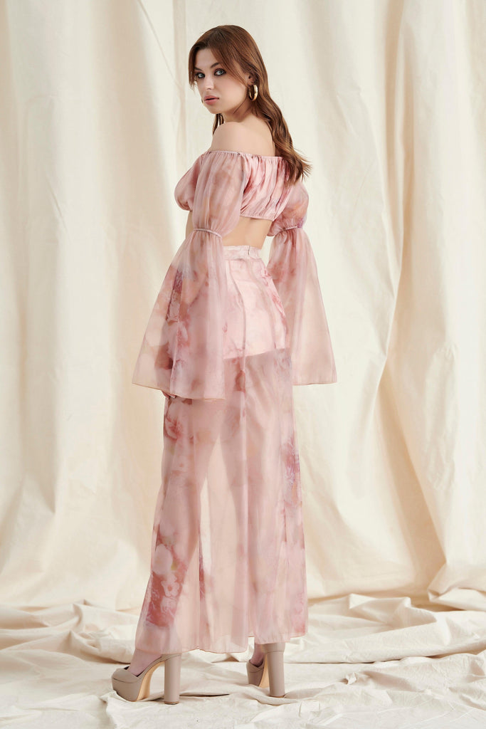 FLORAL STRAPLESS MAXI DRESS SET-Dresses-Oh CICI SHOP