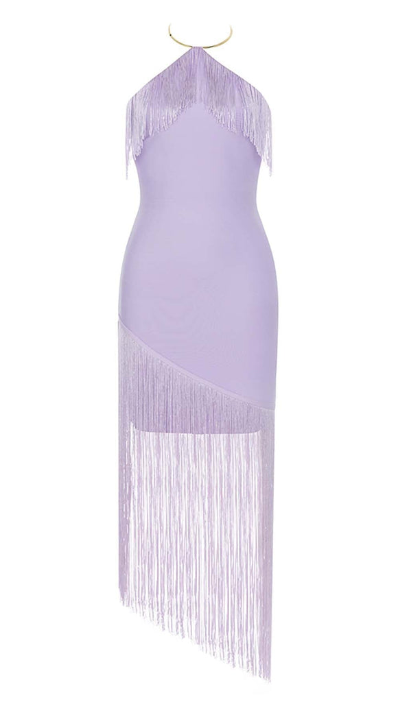 TASSEL SLEEVELESS MIDI DRESS IN LILAC DRESS OH CICI 