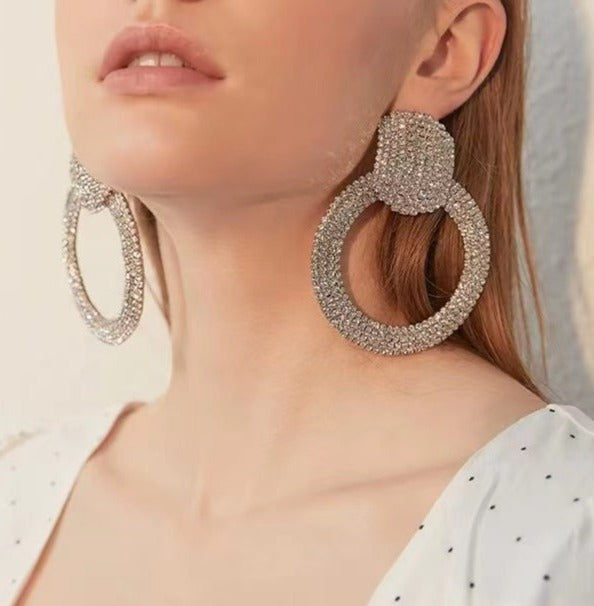 Diamonate Earrings - Gold-Jewelry-Oh CICI SHOP