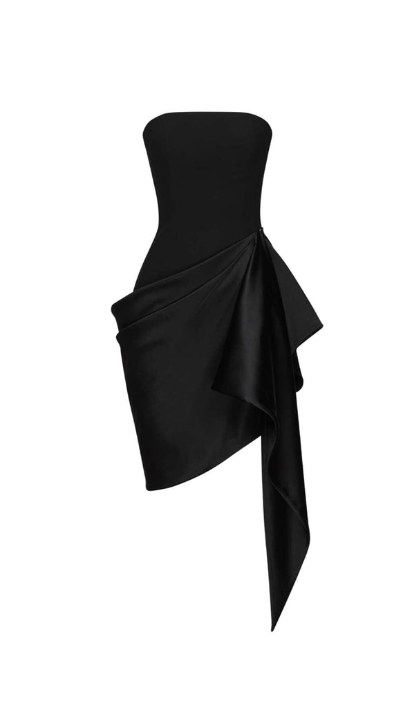 BANDEAU IRREGULAR MINI DRESS IN BLACK DRESS OH CICI