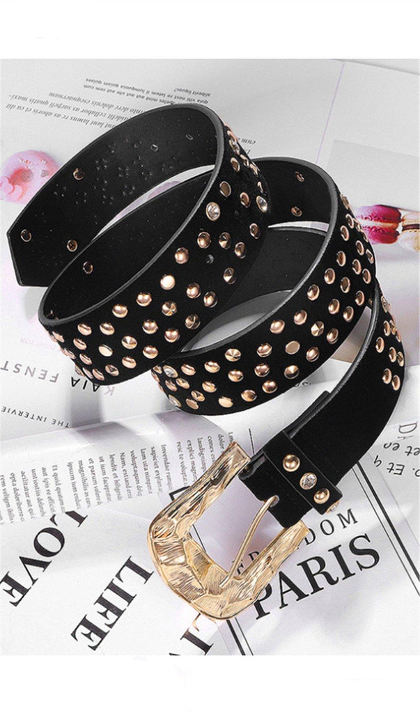 ARTIFICIAL LEATHER WAIST CHAIN RIVET BELT-Belts-Oh CICI SHOP