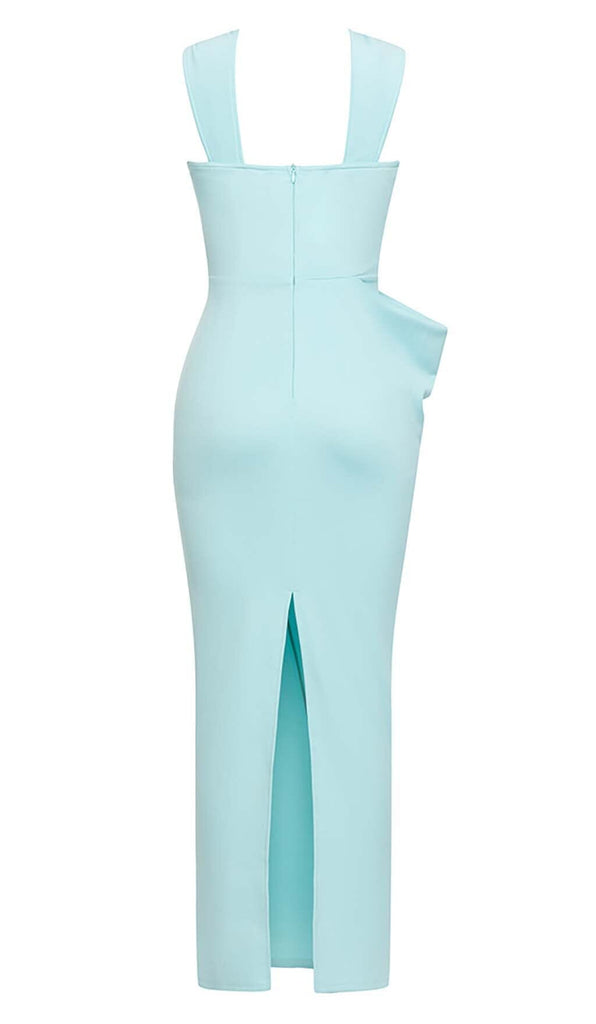 CRISS CROSS NECKLINE SATIN MIDI DRESS IN MINT DRESS OH CICI