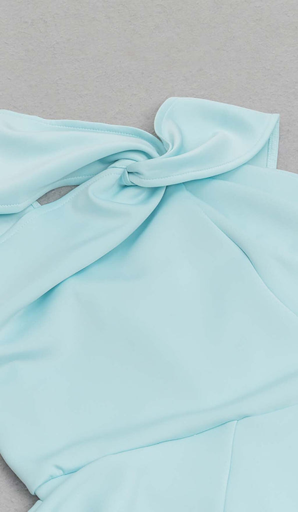 CRISS CROSS NECKLINE SATIN MIDI DRESS IN MINT DRESS OH CICI