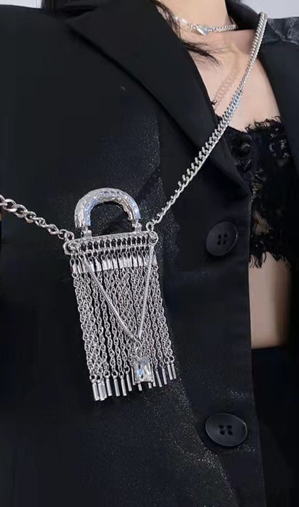 METAL TASSEL CROSSBODY CHAIN BAG-Handbags-Oh CICI SHOP