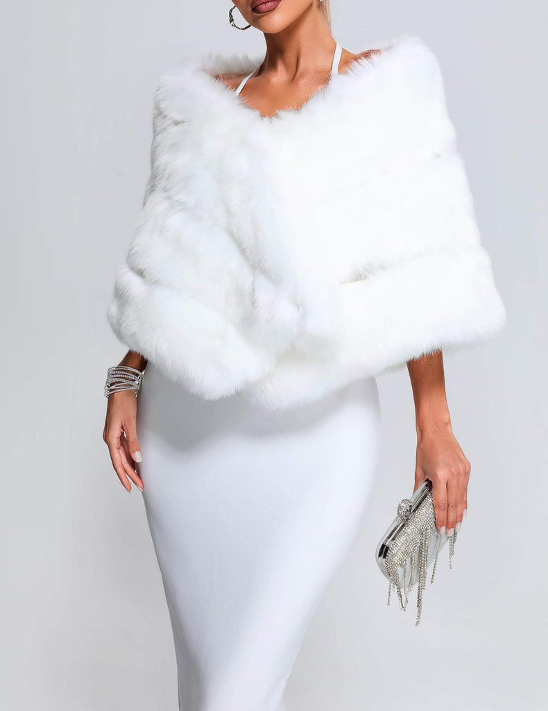 Artificial Fur Shawl-Tops-Oh CICI SHOP