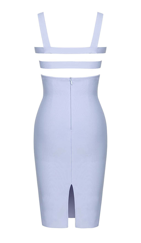 STRAPPY BANDAGE MINI DRESS IN BLUE OH CICI